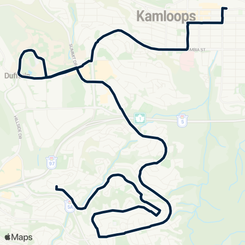 BC Transit Kamloops Gleneagles map