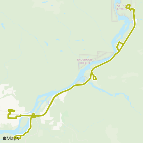 BC Transit Kitimat-Stikine Gitaus / Queensway map