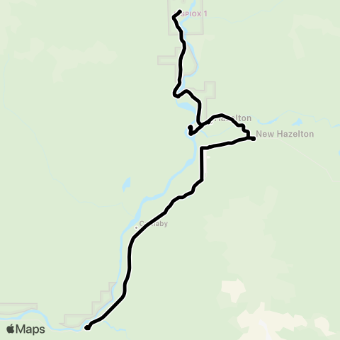 BC Transit Kitimat-Stikine Gitsegukla map