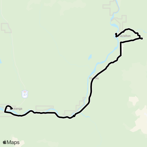 BC Transit Kitimat-Stikine West Connector map