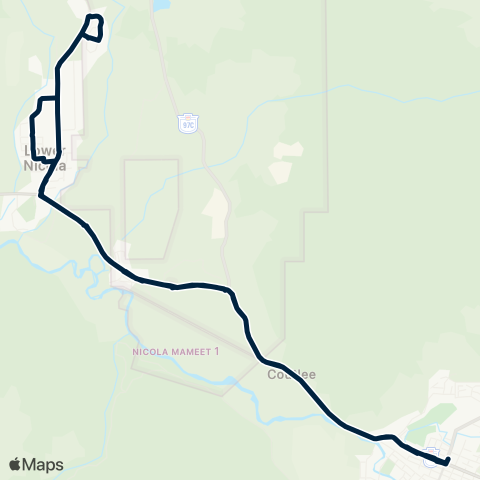 BC Transit Merritt Lower Nicola map