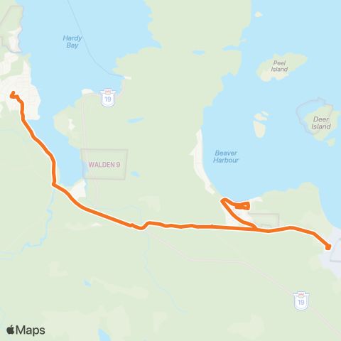 BC Transit Mount Waddington Fort Rupert / Port Hardy Airport map