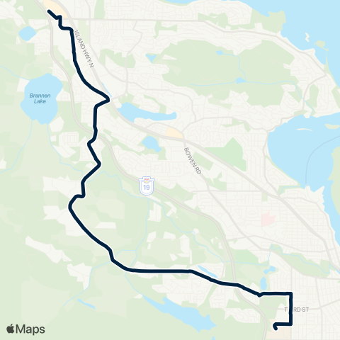 BC Transit Nanaimo VIU Connector map