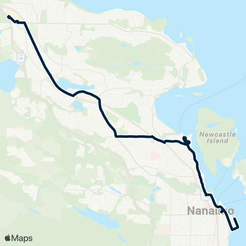 BC Transit Nanaimo Ferry Shuttle map