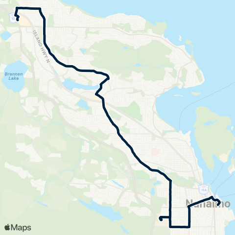 BC Transit Nanaimo VIU Express map