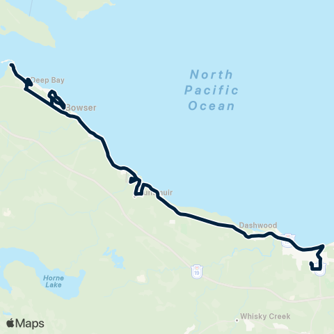 BC Transit Nanaimo Deep Bay map