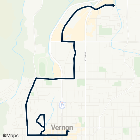 BC Transit North Okanagan North End via Alexis Park map