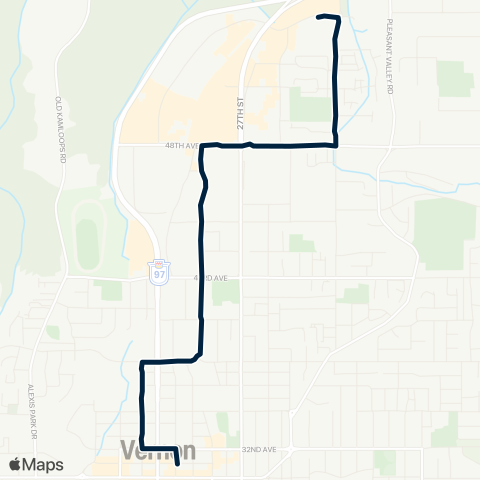 BC Transit North Okanagan North End map