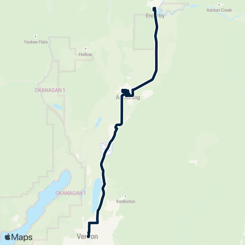 BC Transit North Okanagan Enderby map