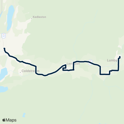 BC Transit North Okanagan Lumby / Vernon map