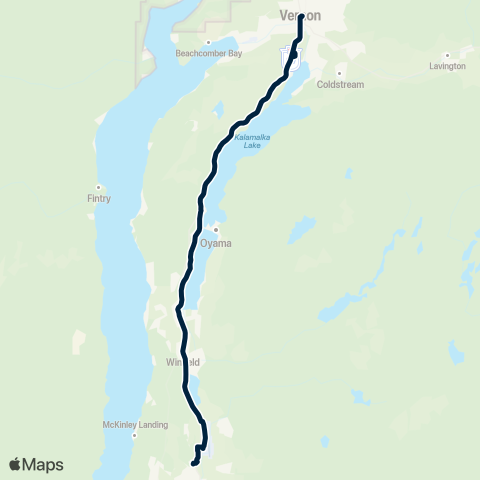 BC Transit North Okanagan UBCO / Vernon map