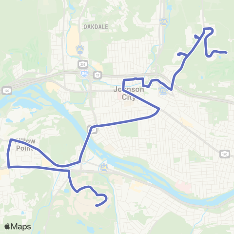 BCT Johnson City map