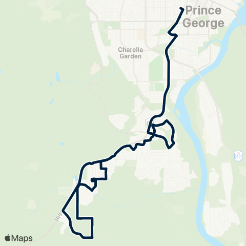 BC Transit Prince George Parkridge map