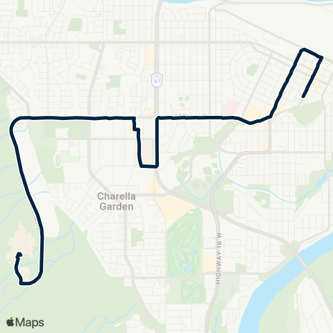 BC Transit Prince George UNBC / Downtown map