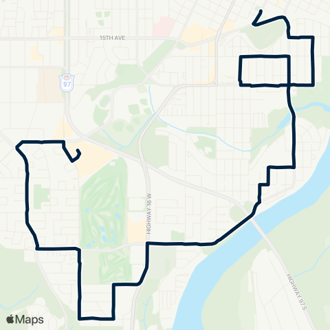 BC Transit Prince George Queensway map