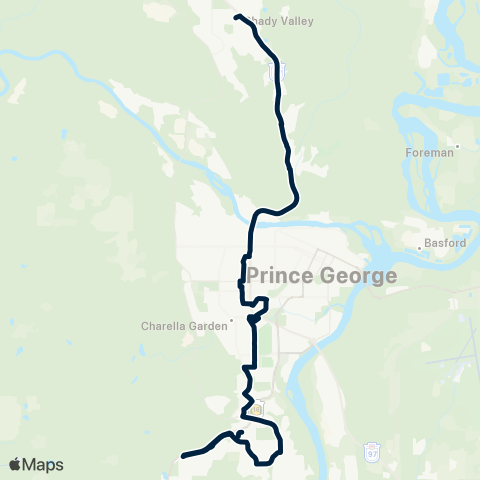 BC Transit Prince George Westgate map