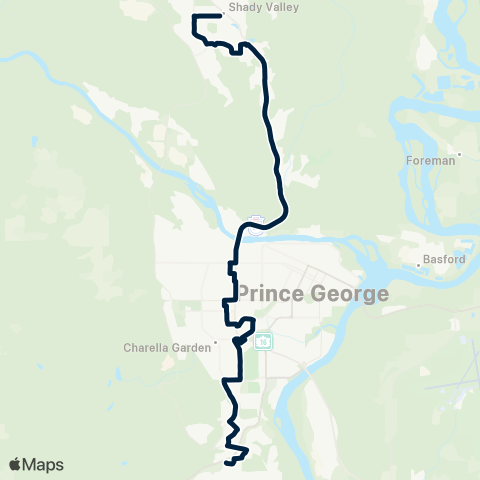 BC Transit Prince George Hart map