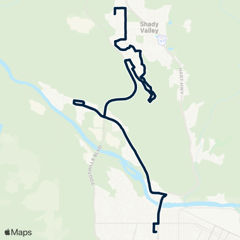 BC Transit Prince George Shas Ti Kelly Rd via N. Nechako map