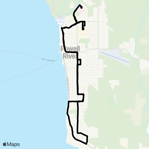 BC Transit Powell River Grief Point map