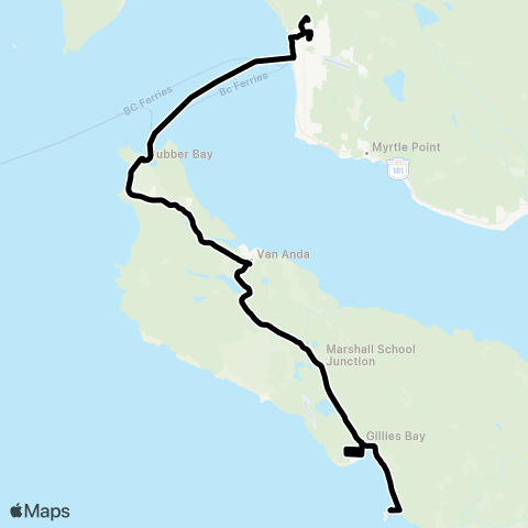 BC Transit Powell River Texada Island map