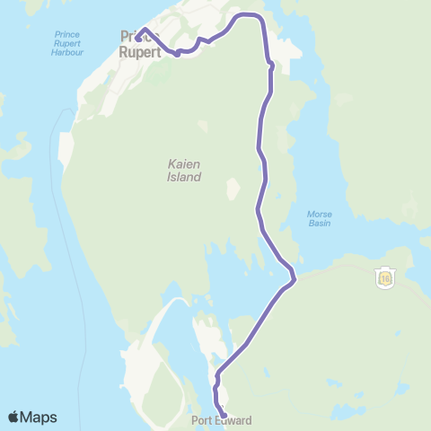 BC Transit Prince Rupert Port Edward map