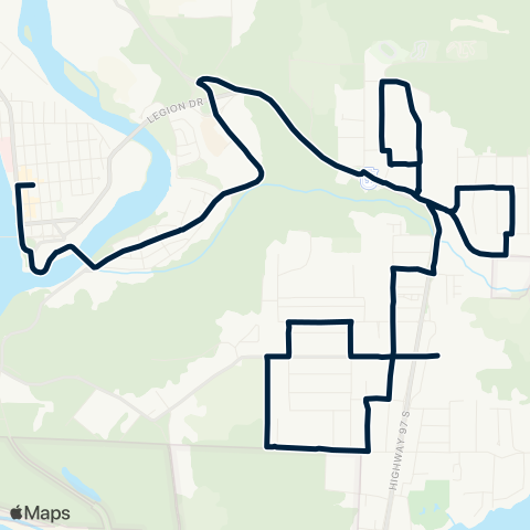 BC Transit Quesnel Red Bluff map