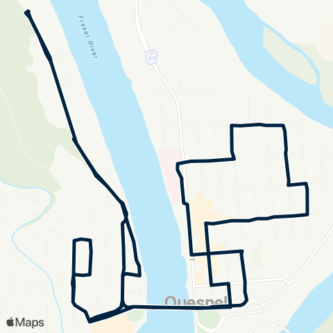 BC Transit Quesnel North Fraser map