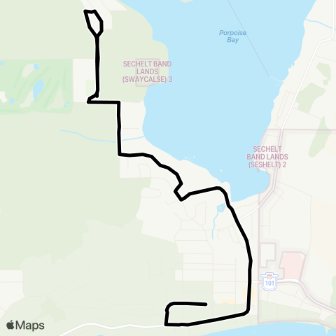 BC Transit Sunshine Coast Sechelt Arena map