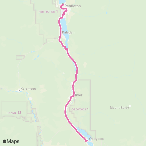 BC Transit South Okanagan-Similkameen Osoyoos / Penticton map