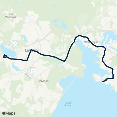 BC Transit Victoria Dockyard / Westhills map