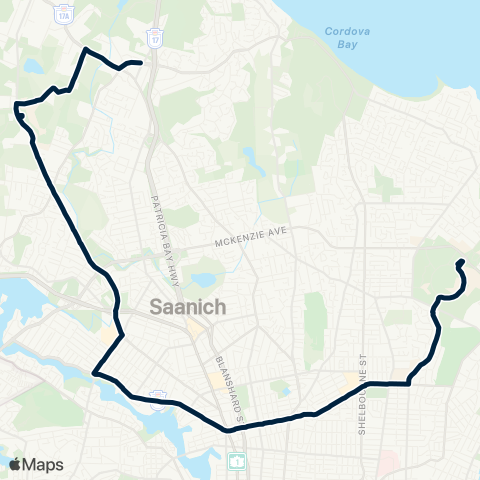 BC Transit Victoria Royal Oak / UVIC map