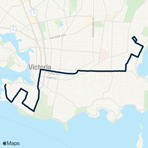 BC Transit Victoria James Bay / Willows map