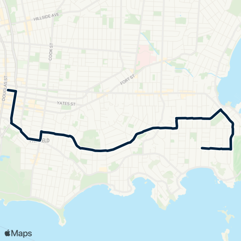 BC Transit Victoria South Oak Bay / Downtown map