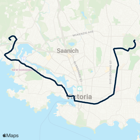 BC Transit Victoria Vic General / UVIC map