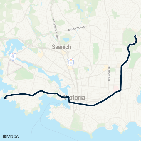 BC Transit Victoria Esquimalt / UVIC map