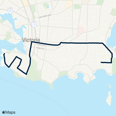 BC Transit Victoria James Bay / South Oak Bay map