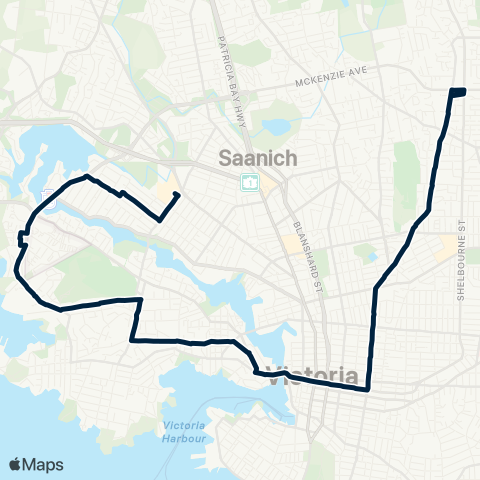 BC Transit Victoria Cedar Hill / Tillicum Centre map