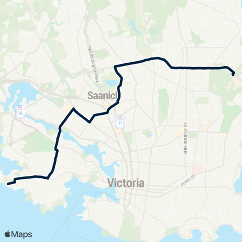 BC Transit Victoria Dockyard / UVIC map