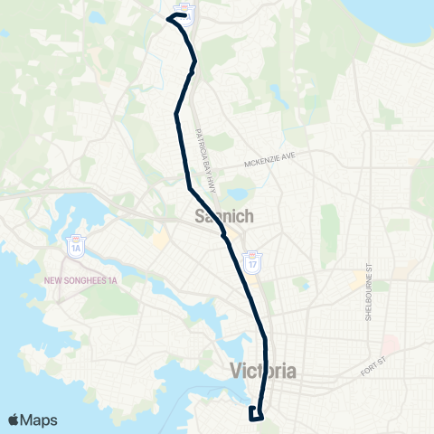 BC Transit Victoria Royal Oak Exch / Downtown map