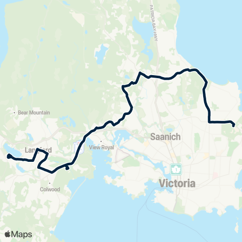 BC Transit Victoria Westhills / Interurban / Royal Oak / UVIC map