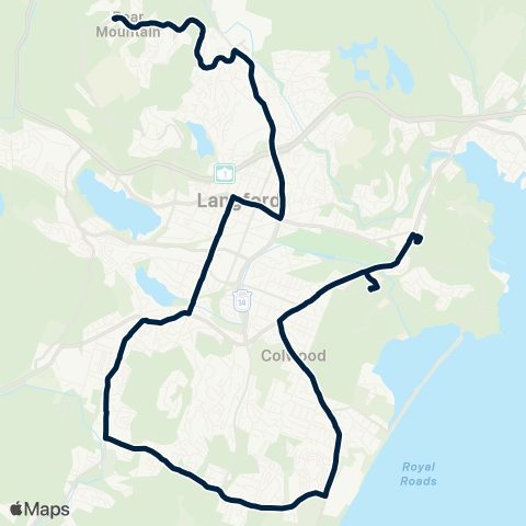 BC Transit Victoria Colwood Exch / Bear Mountain map