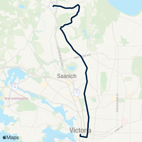 BC Transit Victoria Royal Oak Exch / Downtown map