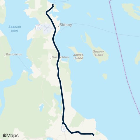 BC Transit Victoria Swartz Bay / UVIC map