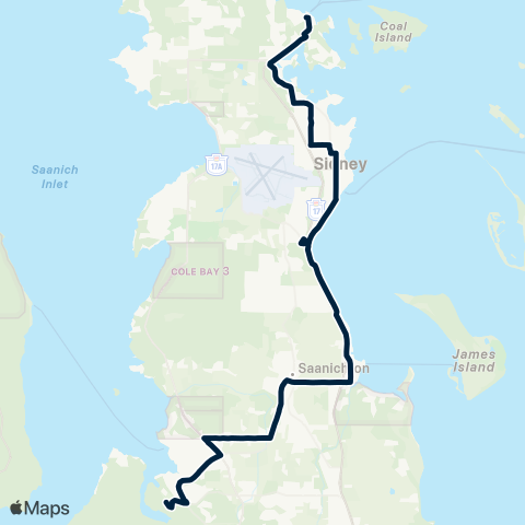 BC Transit Victoria Brentwood / Saanichton / Sidney / Swartz Bay map