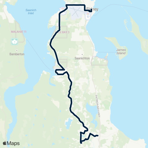 BC Transit Victoria Sidney / Brentwood / Royal Oak map