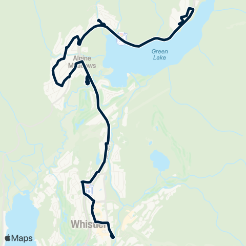 BC Transit Whistler Emerald via Alpine map