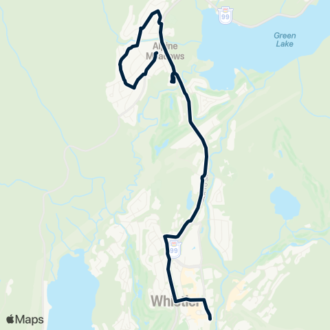 BC Transit Whistler Alpine map