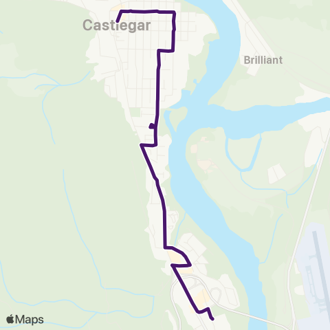 BC Transit West Kootenay North Castlegar map