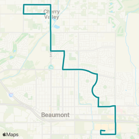 Beaumont Transit Route 3 map