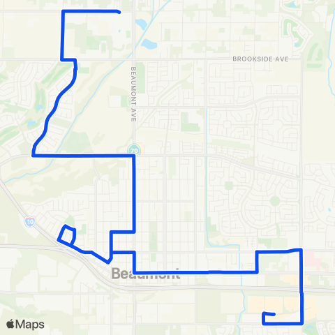 Beaumont Transit Route 4 map